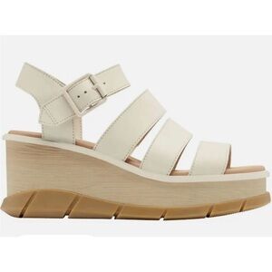 LIKE NEW • Sorel • Joanie Iii Ankle Strap Wedge Sandals In Chalk •